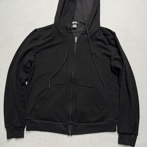 Eddie Bauer Womens Black Full Zip Hoodie Viscose Stretch super‎ soft Size Small